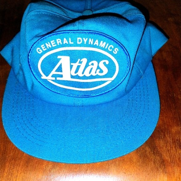 VINTAGE GENERAL DYNAMICS ATLAS SNAPBACK HAT SKY BLUE